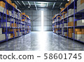 empty Hangar delivery warehouse 3d render image 58601745