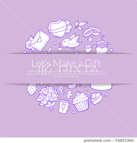 Vector doodle wedding background with place for text 58601960