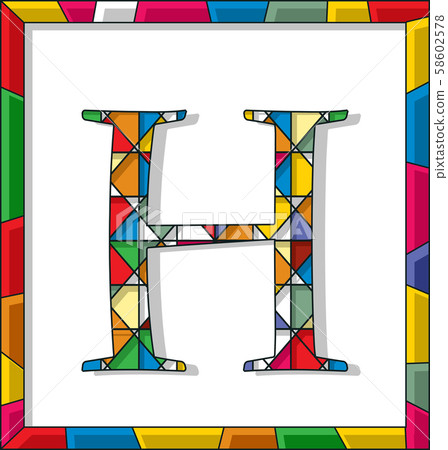Letter H in stained glass Letter H in stained glass 58602578