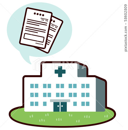 醫院建築文件矢量圖 58602809