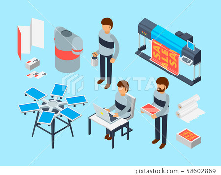 Printing house tools. Industrial inkjet offset publishing laser machine printer coloring copier 58602869