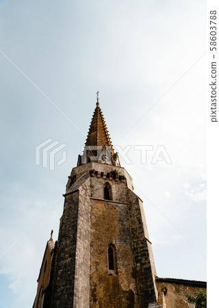 The tower of the medieval church of Sainte-Marie-de-Re 58603788