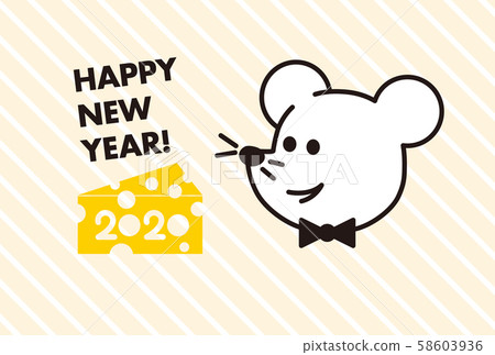 2020年鼠標和奶酪新年賀卡 58603936