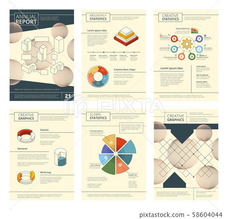 Annual report template. Report business company presentation banner flyers pages booklet vector Annual report template. Report business company presentation banner flyers pages booklet vector 58604044