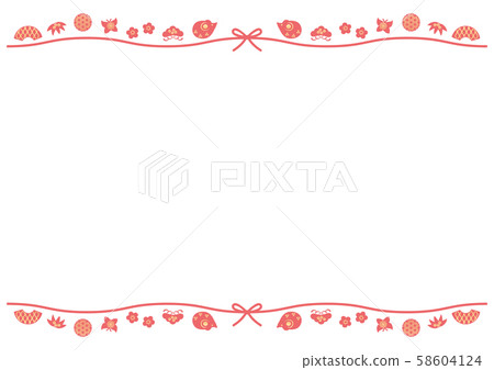 Material for new year's cards-cute icon frame 1-2 58604124