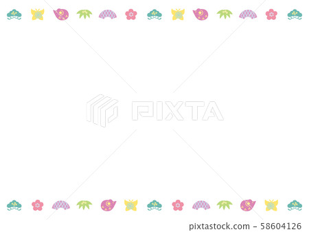 Material for new year's cards-cute icon frame 2 Material for new year's cards-cute icon frame 2 58604126