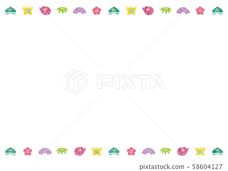 Material for new year's cards-cute icon frame 2 tech Material for new year's cards-cute icon frame 2 tech 58604127