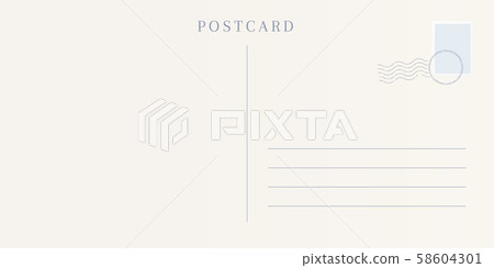 Blank template of a backside of travel postcard. Blank template of a backside of travel postcard. 58604301