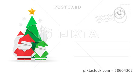 Empty Christmas and New Year postcard template. Empty Christmas and New Year postcard template. 58604302