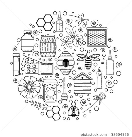 Propolis card concept. Vector honey illustration for design and web 58604526