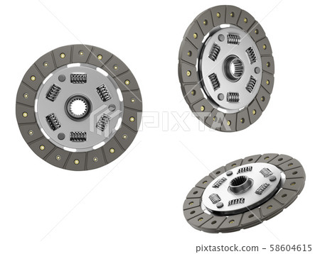 Spare parts for car and truck clutch disk. 3d rendering 58604615
