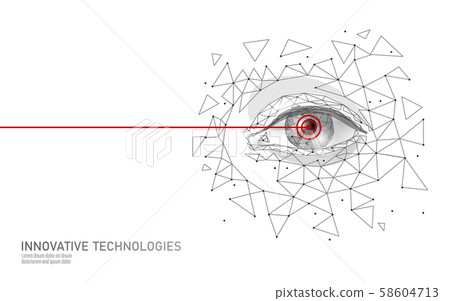 Laser vision correction 3D medical concept. Abstract human iris modern operation surgery technology 58604713