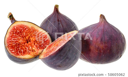 Sliced figs closeup isolated Sliced figs closeup isolated 58605062