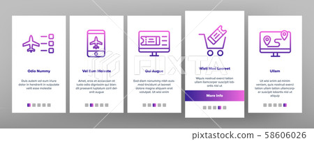 Booking Trip Onboarding Elements Icons Set Vector - Stock Illustration ...