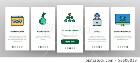 Darknet Onboarding Web Elements Icons Set Vector Darknet Onboarding Web Elements Icons Set Vector 58606819