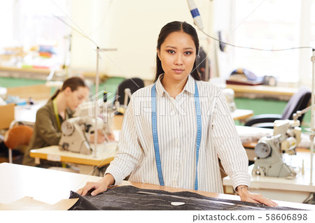 Female tailor in workshop Female tailor in workshop 58606898