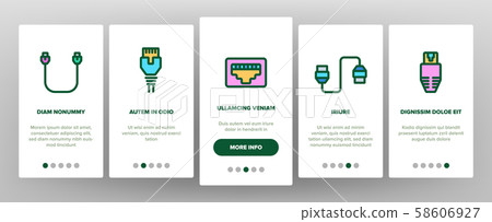 Ethernet Onboarding Elements Icons Set Vector Ethernet Onboarding Elements Icons Set Vector 58606927
