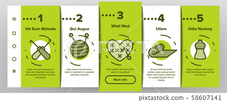 Needlework Onboarding Icons Set Vector Needlework Onboarding Icons Set Vector 58607141