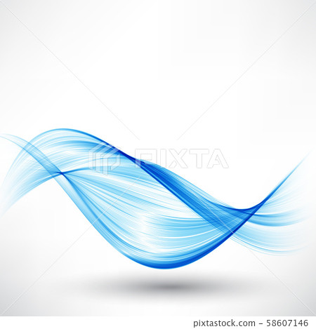 Blue color smoke wave transparent abstract smooth 58607146