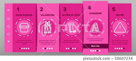 Safety Work Elements Icons Onboarding Set Vector Safety Work Elements Icons Onboarding Set Vector 58607234