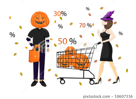 Couple dressed in halloween holiday outfit 58607336