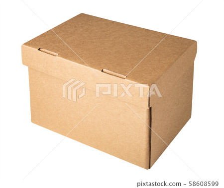 Cardboard storage box isolated on white Cardboard storage box isolated on white 58608599