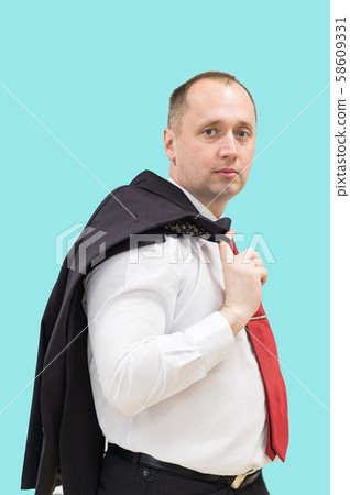 Portrait of a handsome smiling business man, isolated on white background Portrait of a handsome smiling business man, isolated on white background 58609331