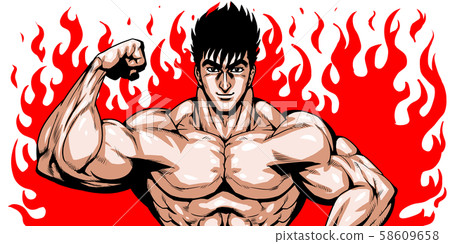 Boy cartoon, draft, cartoon, muscle, body... - Stock Illustration  [58609658] - PIXTA