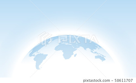Vector 3D globe dotted map blue template design. 58611707