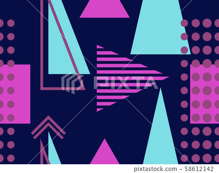 Download Memphis Seamless Pattern Geometric Elements Stock Illustration 58612142 Pixta