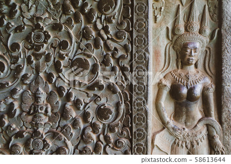 sculpted stone in temple 58613644