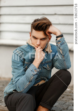 Stylish fashionable portrait of a young guy Stylish fashionable portrait of a young guy 58613718