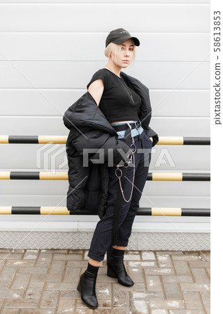 Beautiful young stylish woman 58613853