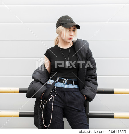 Beautiful young fashionable woman with accessories Beautiful young fashionable woman with accessories 58613855