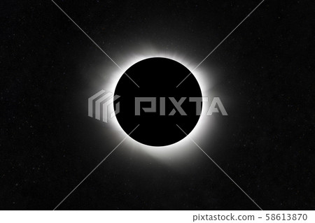 Moon eclipse. Planet with a glow. Star Field 58613870