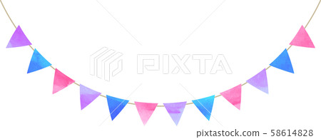 Flag_Triangle_Garland_Watercolor_Pink_Blue_Lavender Flag_Triangle_Garland_Watercolor_Pink_Blue_Lavender 58614828