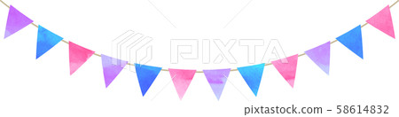 Flag_Triangle_Garland_Watercolor_Pink_Blue_Lavender 58614832