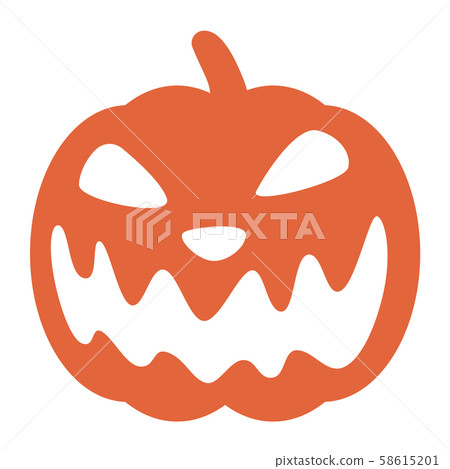 Halloween pumpkin with face in minimal style. Autumn holidays. Vector illustration 58615201