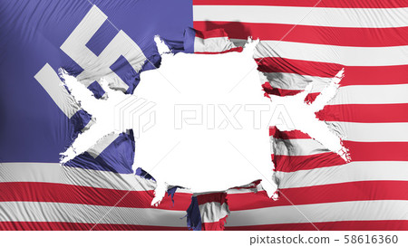 USA swastika flag with a big hole USA swastika flag with a big hole 58616360