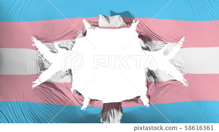 Transgender pride flag with a big hole Transgender pride flag with a big hole 58616361
