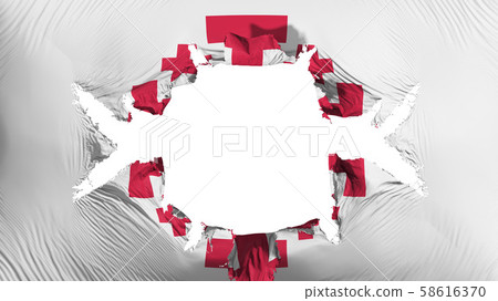 Jerusalem cross flag with a big hole 58616370