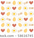Eggs and letters and heart patterns on various patterned backgrounds 58616745