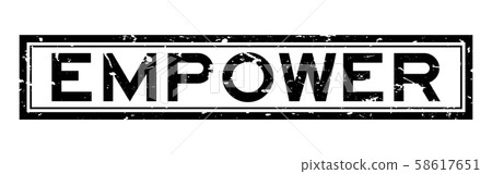 Grunge black empower word rubber seal stamp 58617651