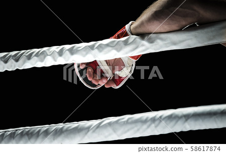 hand fighter in boxing glove 58617874