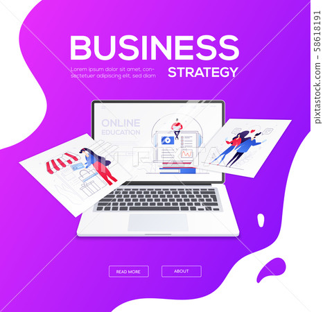 Business strategy - flat design style colorful... - Stock Illustration ...