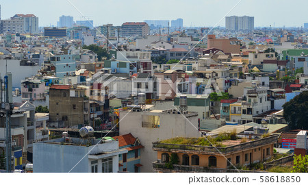 Aerial view of Saigon, Vietnam 58618850