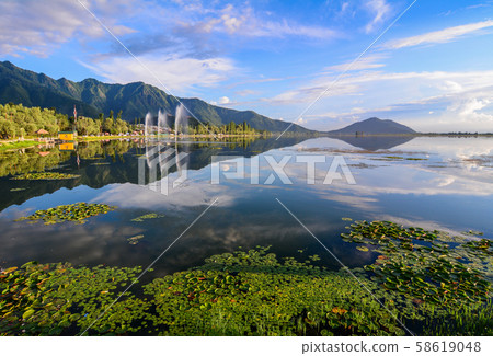Landscape of Dal Lake in Srinagar, India Landscape of Dal Lake in Srinagar, India 58619048