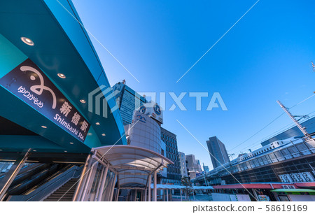 Tokyo cityscape in Japan Morning Yurikamome overlooking Shimbashi station 58619169