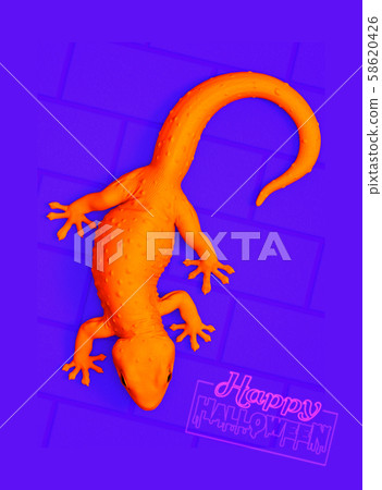 3D rendering illustration white gecko isolated on 58620426
