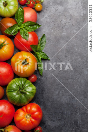 Fresh garden colorful tomatoes 58620531